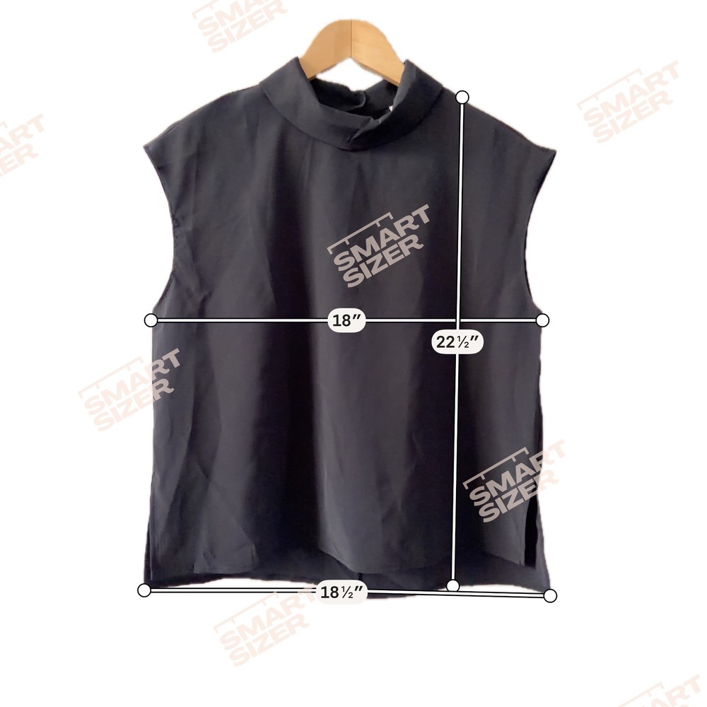 Commense Black High Neck Sleeveless Blouse Side Slit Top Small OA230206013 - Picture 7 of 7